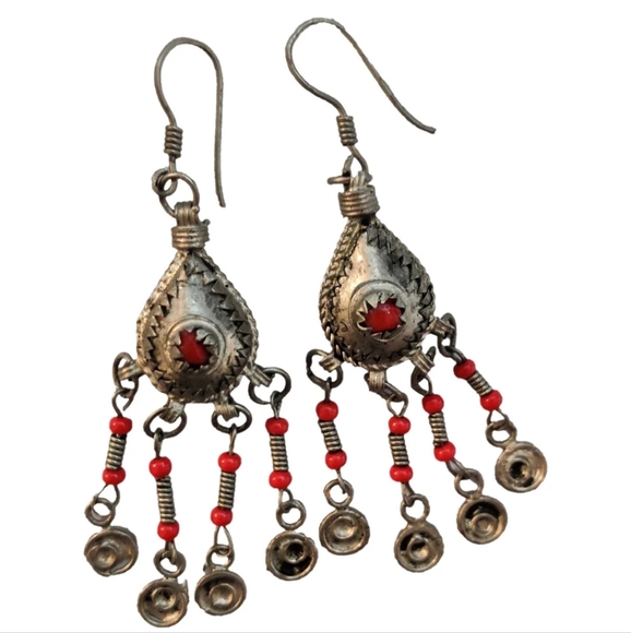 Vintage Moroccan Berber Dangling Earrings - Picture 2 of 16